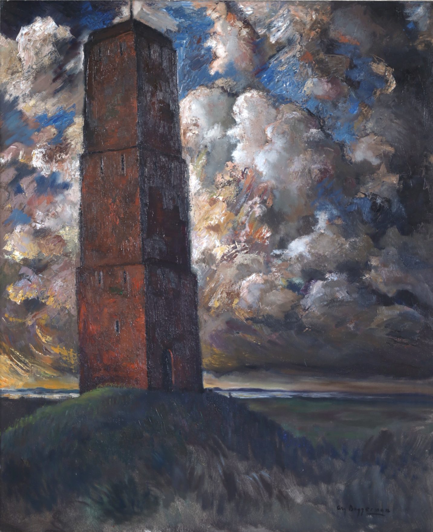 Ary Baggerman – Stenen Baak Schilderij van de voormalige vuurtoren Stenen Baak in Brielle.